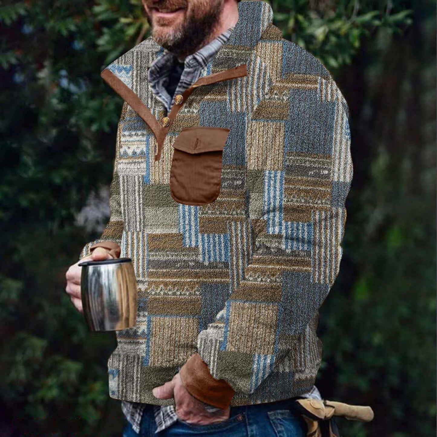 Cowboy Pullover Button Down Jacket